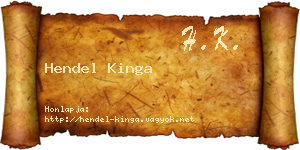 Hendel Kinga névjegykártya
